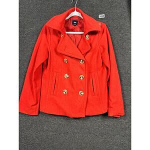 Gap Jacket Womens Medium Wool Blend Peacoat Double Breasted Button Winter Coat